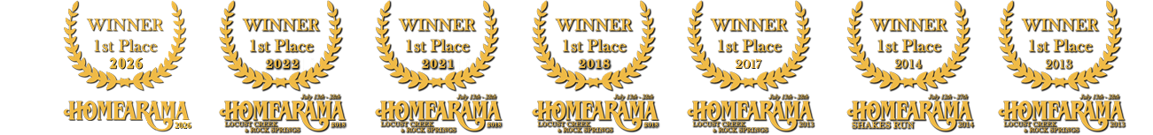 Homearama Winner - 1st Place awards 2013, 2014, 2017, 2018, 2021, 2022, 2026
